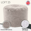 Round Bean Bag Foot Rest Stool Pouffe Living Room Beanbag Ottoman Footstools