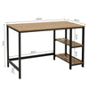 Industrial Computer Desk PC Laptop Workstation Writing Study Table with Shelves