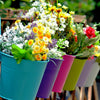 10 Pcs/Set Hanging Metal Flower Bucket Plant Pot Home Decor Garden Fence Balcony