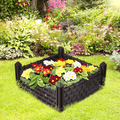 Raised Garden Bed Planter Box Vegetable Flower Herbs Outdoor Indoor Plastic
