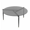 Shatterproof Round Coffee Table Tempered Glass End Table Living Room Furniture