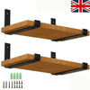 Rustic Flame Darkened Industrial Steel Metal Scaffold Board Shelf Brackets 225mm