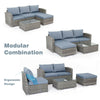 Rattan Garden Corner Sofa Set Lounge w/Cushions Outdoor Patio Furniture Grey