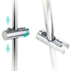 Large Stainless Steel Dual Two Mixer Shower Head Rainfall Rail Hose Riser Set UK