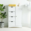 VonHaus Bathroom Storage Unit - Freestanding Cabinet Cupboard 4 Drawer 1 Door