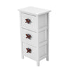 Pair of White Bedroom Bedside Table Unit Cabinet Nightstand with 3 Drawers UK