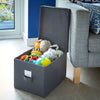 3 x FOLDABLE FABRIC STORAGE BOXES WITH LIDS COLLAPSIBLE STORAGE CUBES ORGANIZER