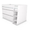 Single Mid Sleeper Cabin Bed White Wood with 6 Drawers and Ladder Storage
