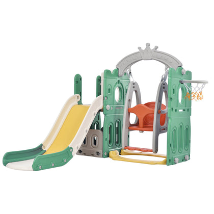 5 in 1 Kids Swing Slide & Climber Set Toddler Baby Indoor Outdoor Playground Toy