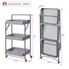 3 Tier Kitchen Trolley Cart Handle Slim Rolling Wheel Storage Basket Rack Salon