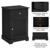 Bedside Table w/ Drawer & Door, Bedside Cabinet Nightstand,End Table White/Black