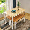 Solid Wood Dining Table and Chairs 2 Bench Set Dining Room Home Furniture New