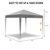 2mx2m Heavy Duty Pop-up Gazebo Waterproof Adjustable Folding Canopy Instant Tent