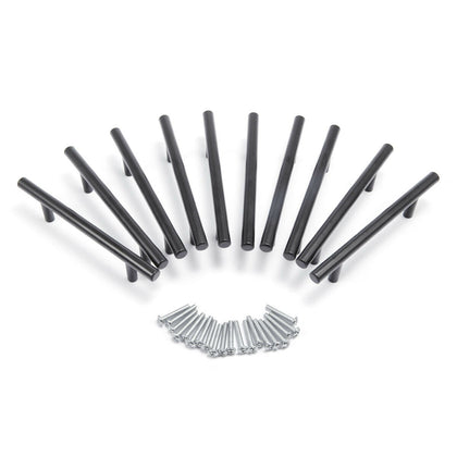 10x Black Stainless T Bar Kitchen Cabinet Door Cupboard Furniture Drawer Handles