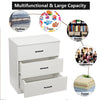 Modern 3 Drawer Chest of Drawers Bedside Table Cabinet Bedroom Storage White