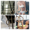 2X Wooden Gymnastic Rings Fitness Training Strength Home Gym Workout Bodyweight