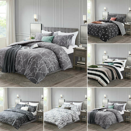 Patterned Duvet Cover + Pillowcase Printed Quilt Bedding Set Single Double King