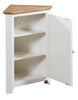 Small Oak Off White Painted Corner Storage Cupboard | Wooden Hallway Cabinet