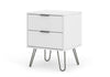 White Bedside Lamp Table Cabinet 2 Drawer Bedroom Living Room Storage Unit