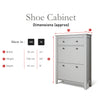 Grey Shoe Cabinet Storage Wooden
