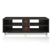 Furinno Dario TV Unit Cabinet Stand Entertainment Center with 2 Bin Drawer (1. Espresso/Black)
