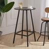 Industrial Round Bar Table Wooden Top Pub Dining Bistro Cocktail Tables Counter