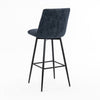 EVA VELVET BREAKFAST BAR STOOL SWIVEL PADDED SEAT METAL LEGS KITCHEN SET OF 2