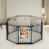 Pet Dog Fence Barrier 3/5/6/8 Panels Folding Metal Playpen Enclosure Cage Gate