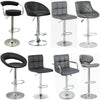GREY & BLACK - PU Leather Breakfast Bar Stool Swivel Kitchen Chrome Gas Lift