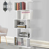 Wood Bookcase Bookshelf S Shape 5 Tier Shelves Free Standing Shelving Storage