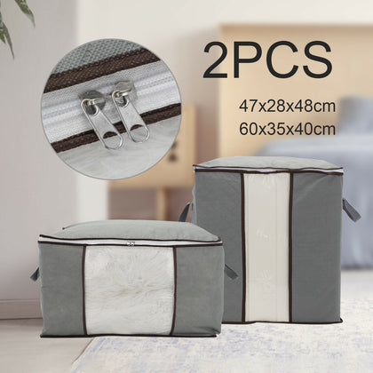 2pcs Large Foldable Storage Boxes Collapsible Home Clothes Organizer Fabric Cube