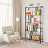 5-Tier Bookshelf Industrial Bookcase Display Metal Frame Storage Ladder Shelf
