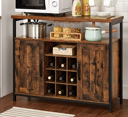 Industrial Kitchen Cabinet Vintage Storage Sideboard Pantry Buffet Door Unit