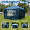 3x3M Pop-up Gazebo Heavy Duty Canopy Garden Party Tent Waterproof with 4 Sides