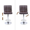 2PCS Adjustable Height Bar Stools PU Leather Swivel Gas-Lift Barstools Chair