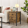 Bedside Table,Metal-Framed Storage Table with 2 Drawers for Bedroom/Living Room
