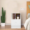 Bedroom Nightstand w/Drawer White Bedside Chest Side Table Cabinets UK