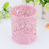 Hollow Rose Flower Cosmetic Metal Pen Pencil Pot Holder Stationery Organizer