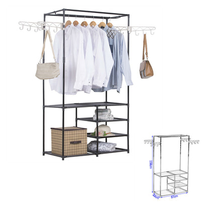 Heavy Duty Clothes Rail Rack Display Stand Storage Garment Metal Shelf Unit Home