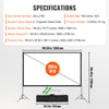 VEVOR Projector Screen with Stand 150 inch 16:9 4K 1080 HD Movie Screen Tripods