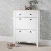 Shoe Cabinet Storage Wooden White Grey