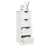 Mondeer 4 Drawers Bathroom Cabinet Wooden Chest Storage Cupboard White