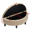 Velvet Padded Storage Ottoman Pouffe Stool Semi-Round Hallway Bed End Bench Seat