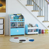 Children Bookcase set of 2 Toy Storage Unit with Wheels Book Organizer Removable