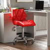 Computer Office Chair Cushioned Home Chrome Leather Swivel Small Adjustable Desk