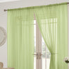 PAIR OF LUCY PLAIN SLOT TOP ROD POCKET VOILE READY MADE CURTAINS VIBRANT COLOURS