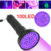 Portable UV LED Flashlight Ultra Bright 100LEDs Violet Torch Blacklight Lamp UK