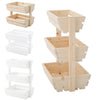 2/3 Tier Fruit Vegetable Wood Stand Storage Basket Holder Display Rack Organiser