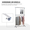 Adjustable Clothes Rail Garment Rack Display Stand with Shelves 2 Tiers