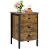 Bedside Table Nightstand 3 Drawer Cabinet Storage Table for Bedroom Rustic Brown